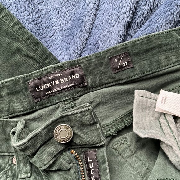 Lucky Brand Ava Skinny Green Corduroy Pants 4/27 - Picture 3 of 4